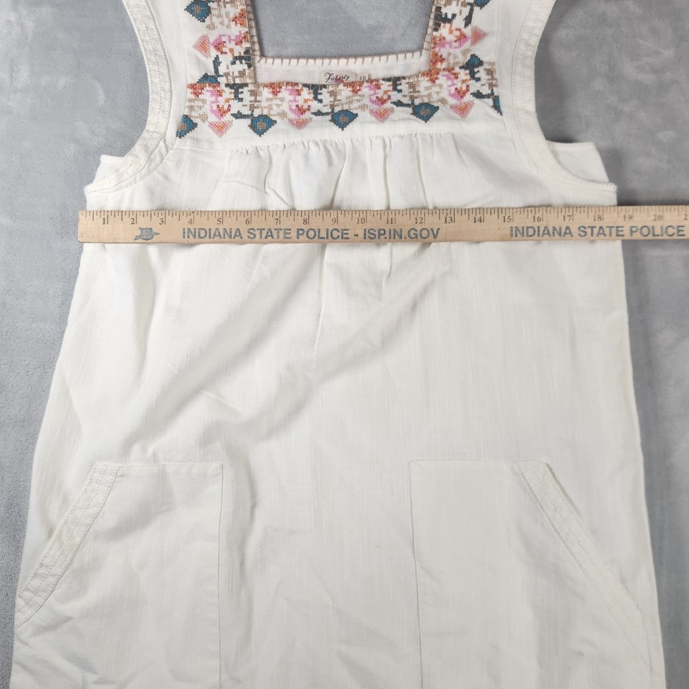 Faherty Hailee Dress Womens S White Organic Cotton Embroidered Boxy Boho Preppy - Picture 3 of 7
